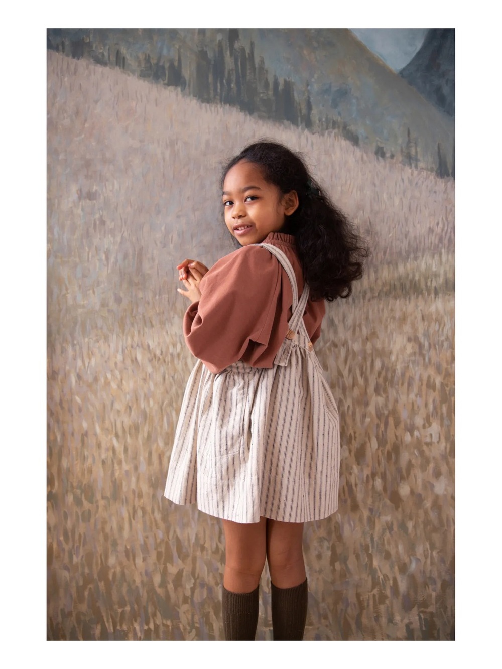 SOOR PLOOM Eloise Linen and Cotton Striped Suspender Dress | Ecru - Picture 3 of 13